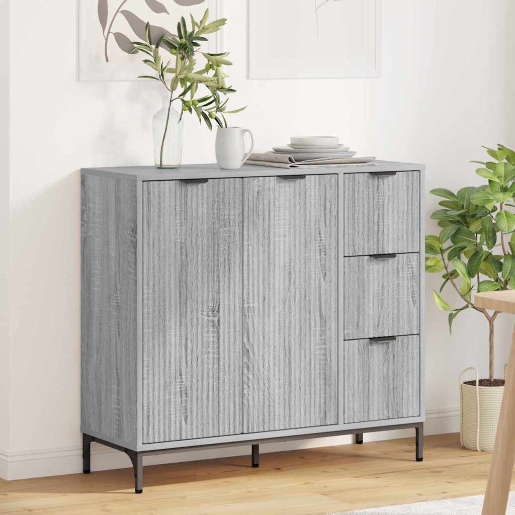 Sideboard Graues Sonoma 89,5 x 33 x 82 cm Holzwerkstoff