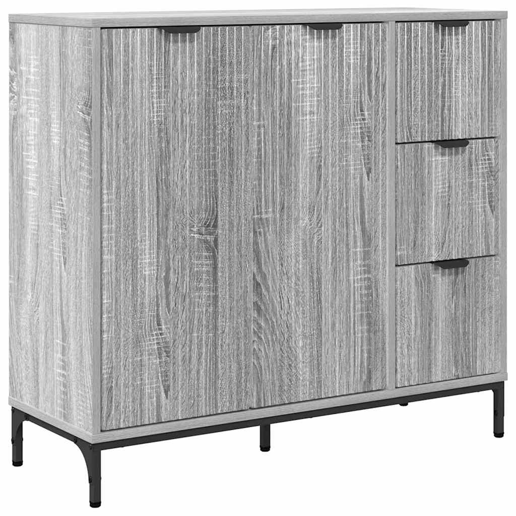 Sideboard Graues Sonoma 89,5 x 33 x 82 cm Holzwerkstoff