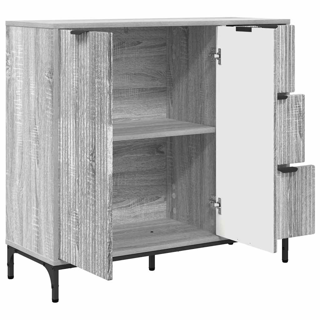 Sideboard Graues Sonoma 89,5 x 33 x 82 cm Holzwerkstoff