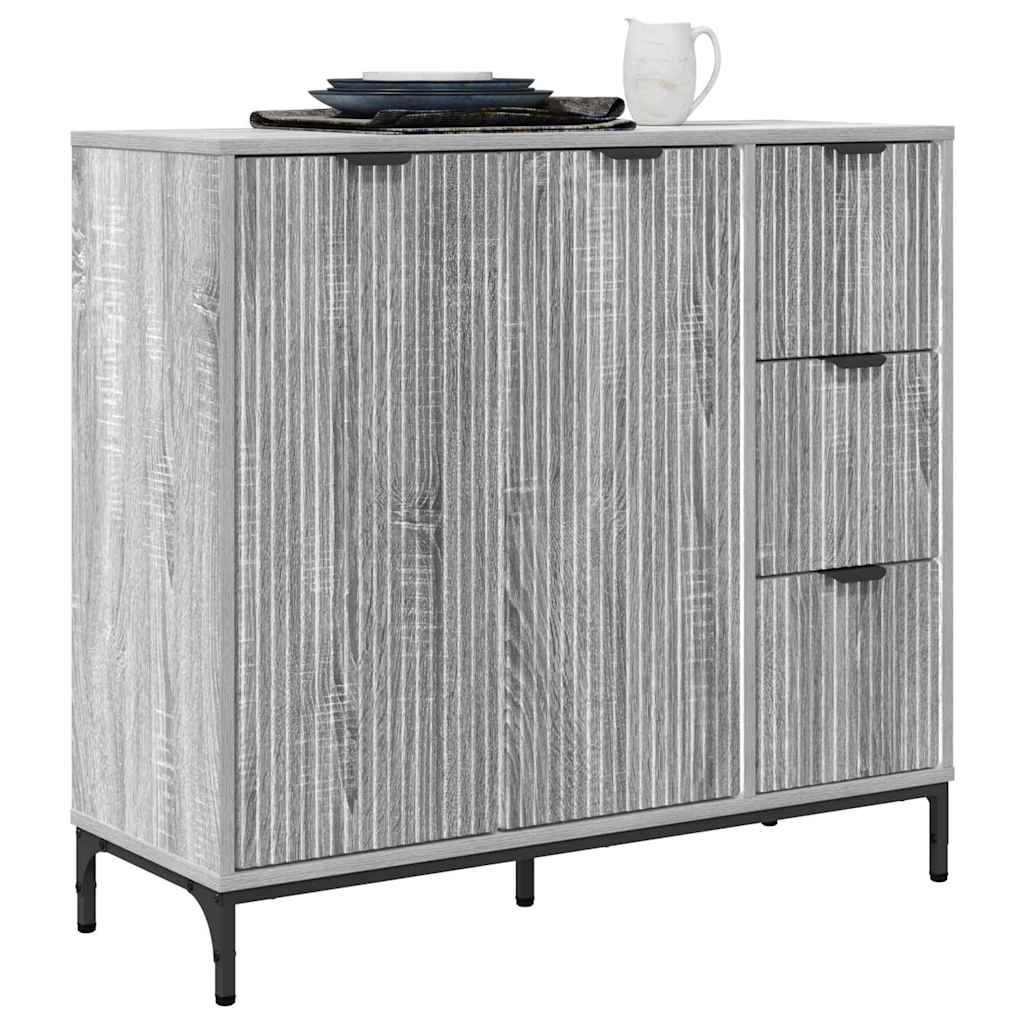 Sideboard Graues Sonoma 89,5 x 33 x 82 cm Holzwerkstoff