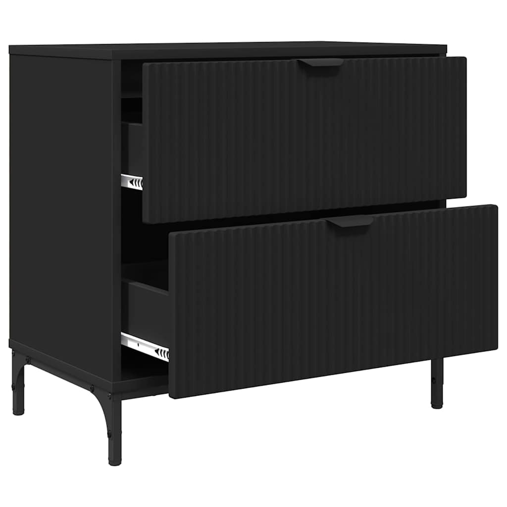 Nachttisch Schwarz 63,5 x 36 x 61 cm Holzwerkstoff