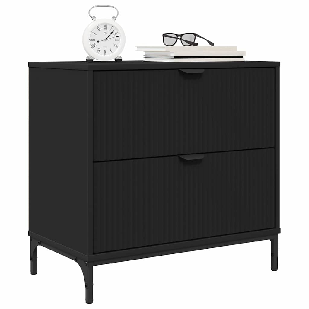 Nachttisch Schwarz 63,5 x 36 x 61 cm Holzwerkstoff