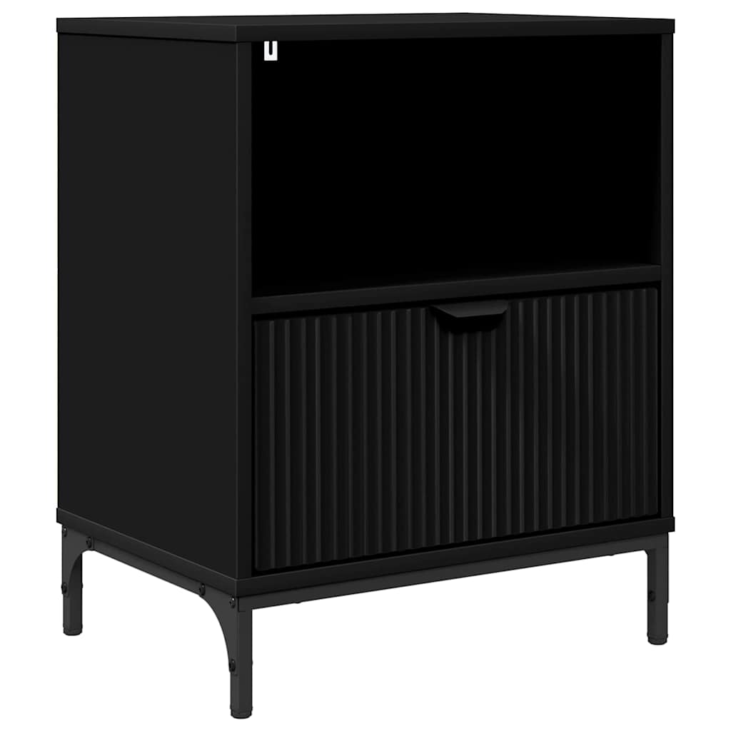 Nachttisch mit Schubladen Schwarz 49 x 36 x 61 cm Holzwerkstoff