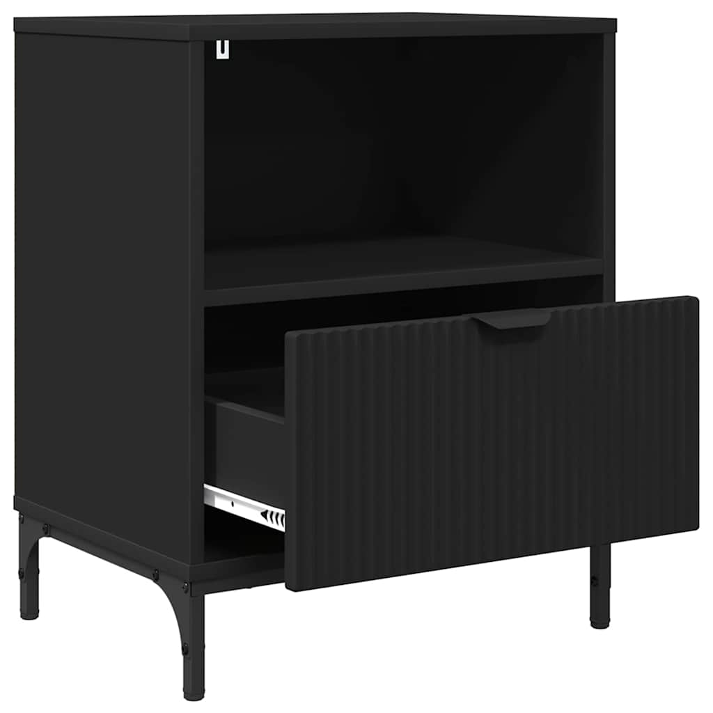 Nachttisch mit Schubladen Schwarz 49 x 36 x 61 cm Holzwerkstoff