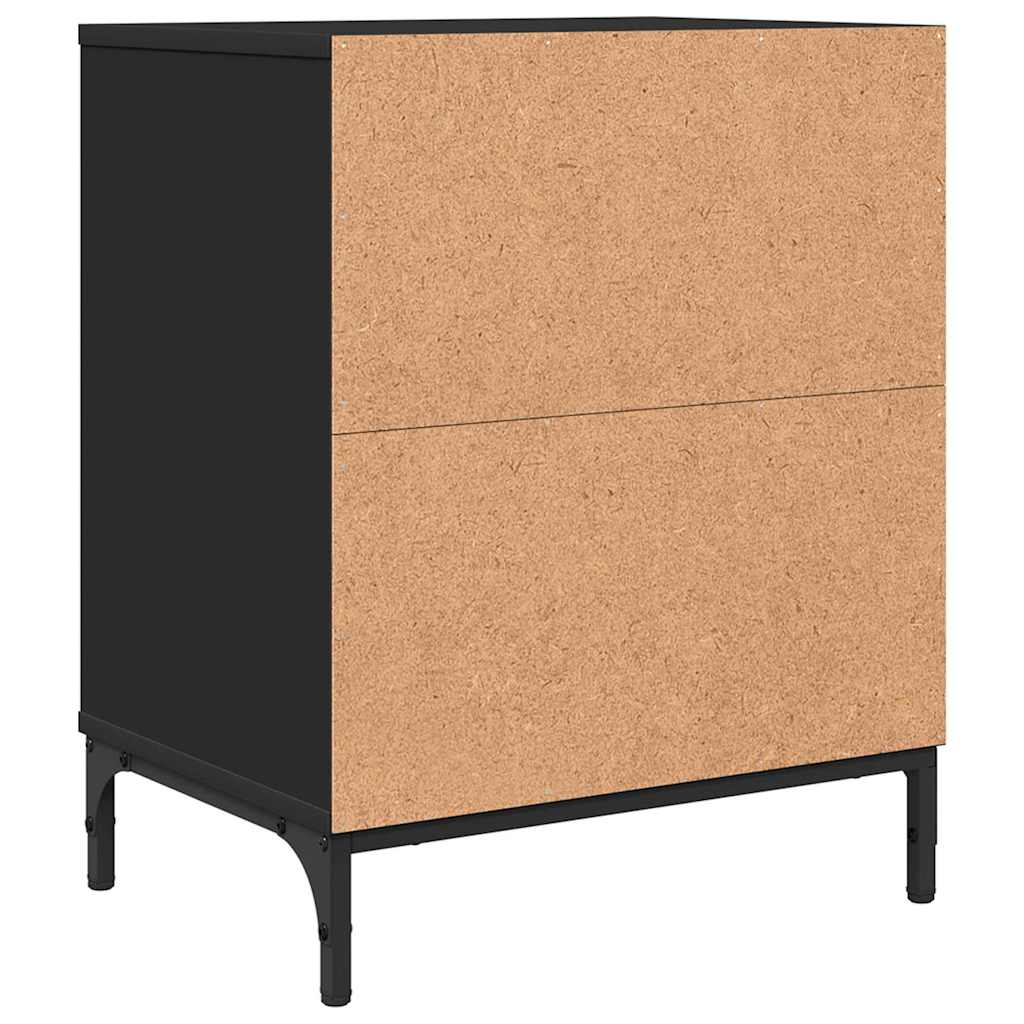 Nachttisch mit Schubladen Schwarz 49 x 36 x 61 cm Holzwerkstoff