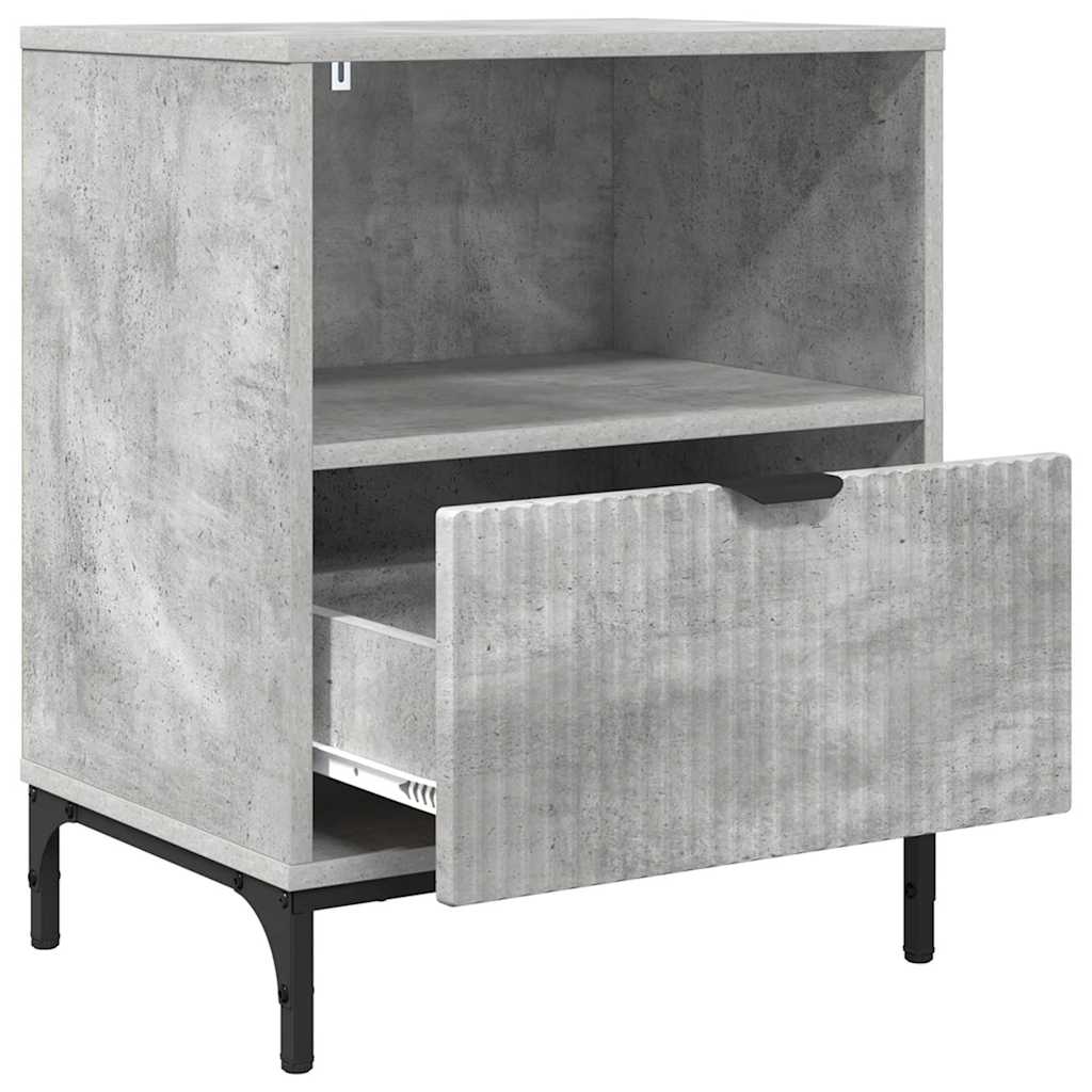Nachttisch 2 pcs Betongrau 49 x 36 x 61 cm Holzwerkstoff