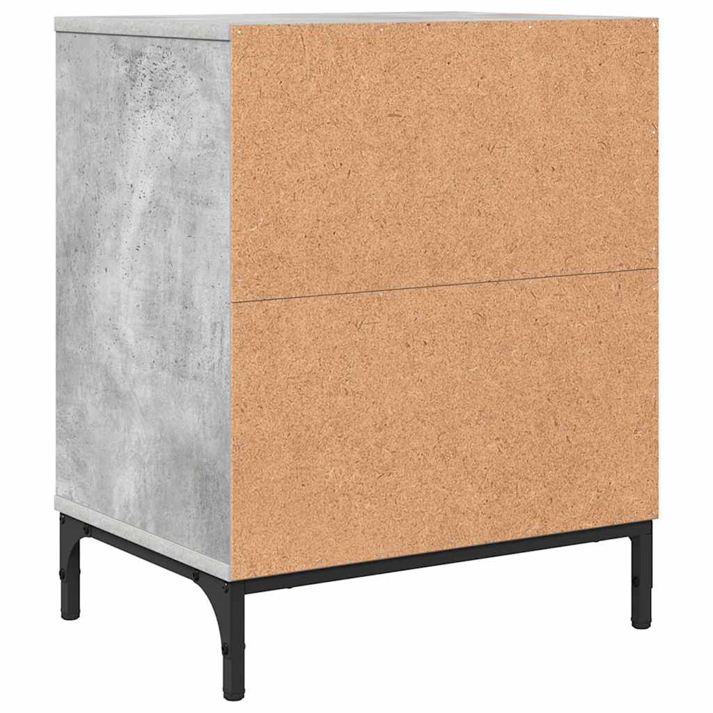 Nachttisch 2 pcs Betongrau 49 x 36 x 61 cm Holzwerkstoff