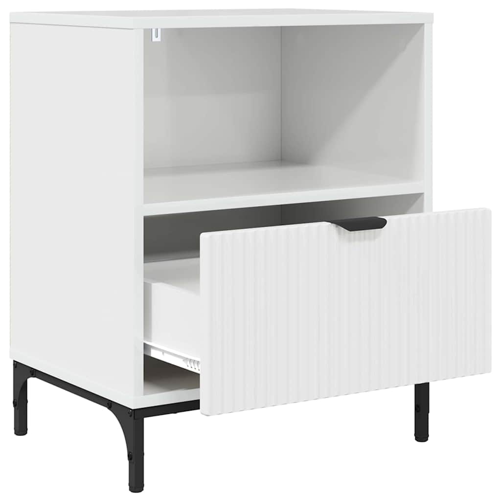 Nachttisch 2 pcs Hochglanz-Weiß 49 x 36 x 61 cm Holzwerkstoff
