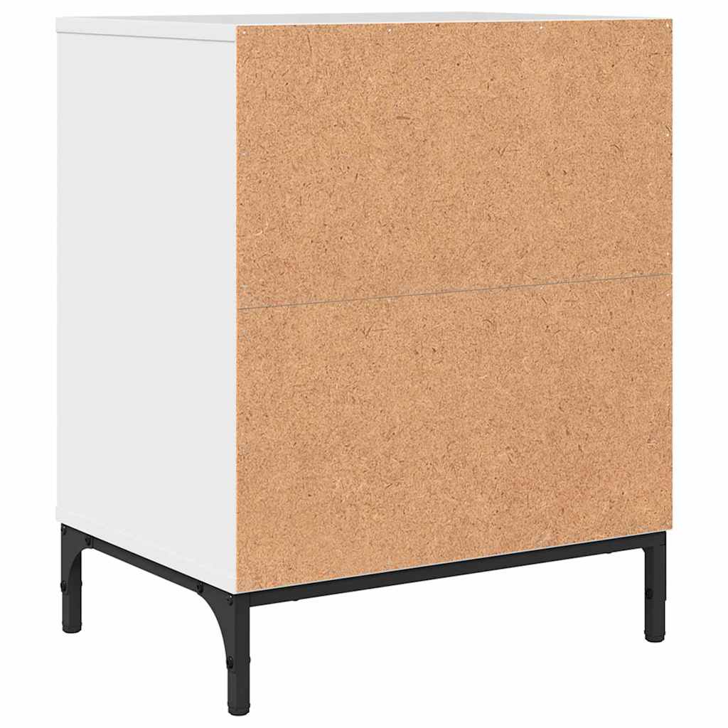 Nachttisch 2 pcs Hochglanz-Weiß 49 x 36 x 61 cm Holzwerkstoff