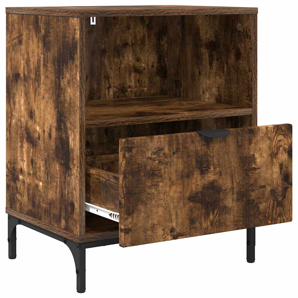Nachttisch 2 pcs Räuchereiche 49 x 36 x 61 cm Holzwerkstoff