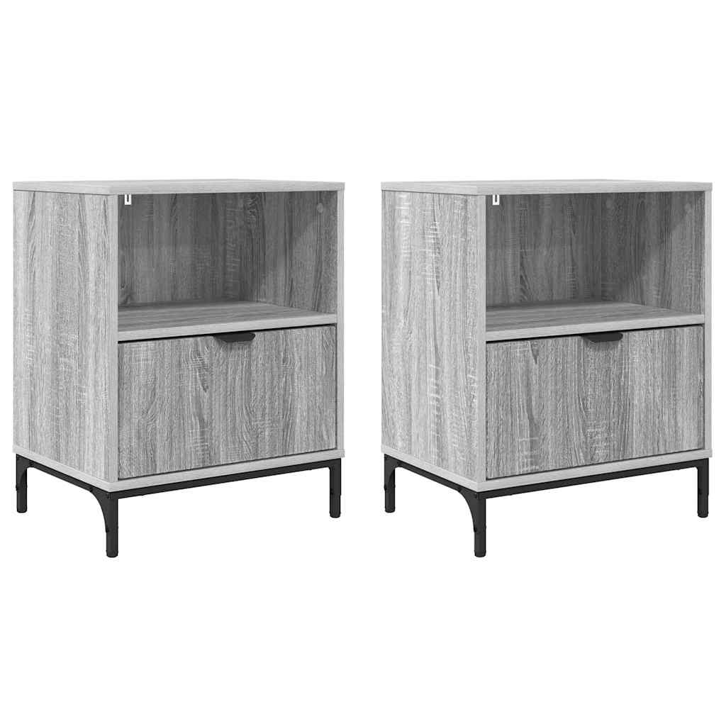 Nachttisch 2 pcs Grau Sonoma 49 x 36 x 61 cm Holzwerkstoff