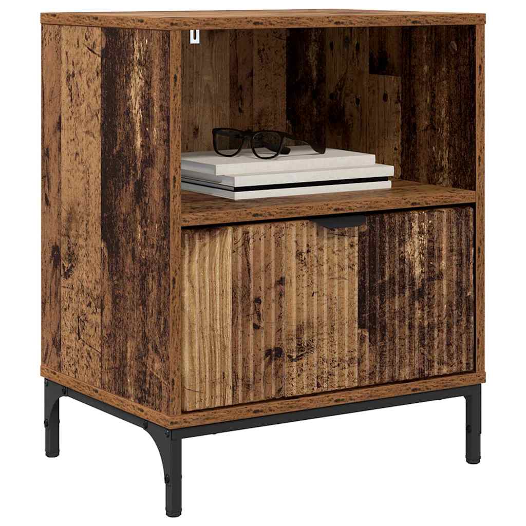 Nachttisch mit Schubladen Altholz 49 x 36 x 61 cm Holzwerkstoff