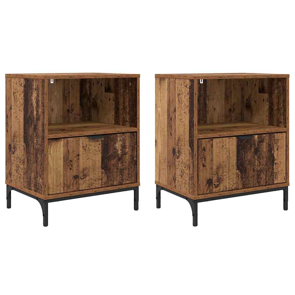 Nachttisch 2 pcs Altholz 49 x 36 x 61 cm Holzwerkstoff