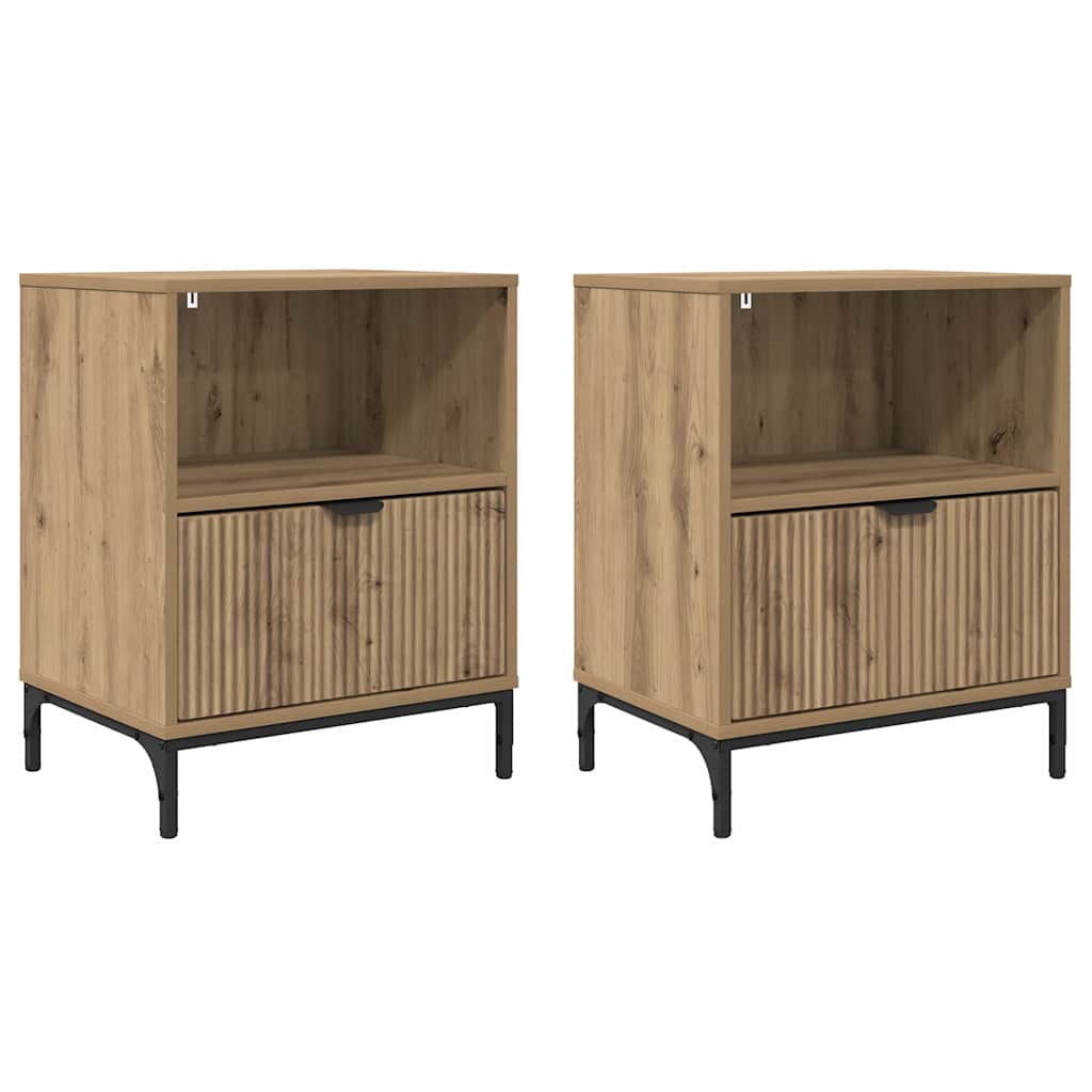 Nachttisch 2 pcs Artisan-Eiche 49 x 36 x 61 cm Holzwerkstoff