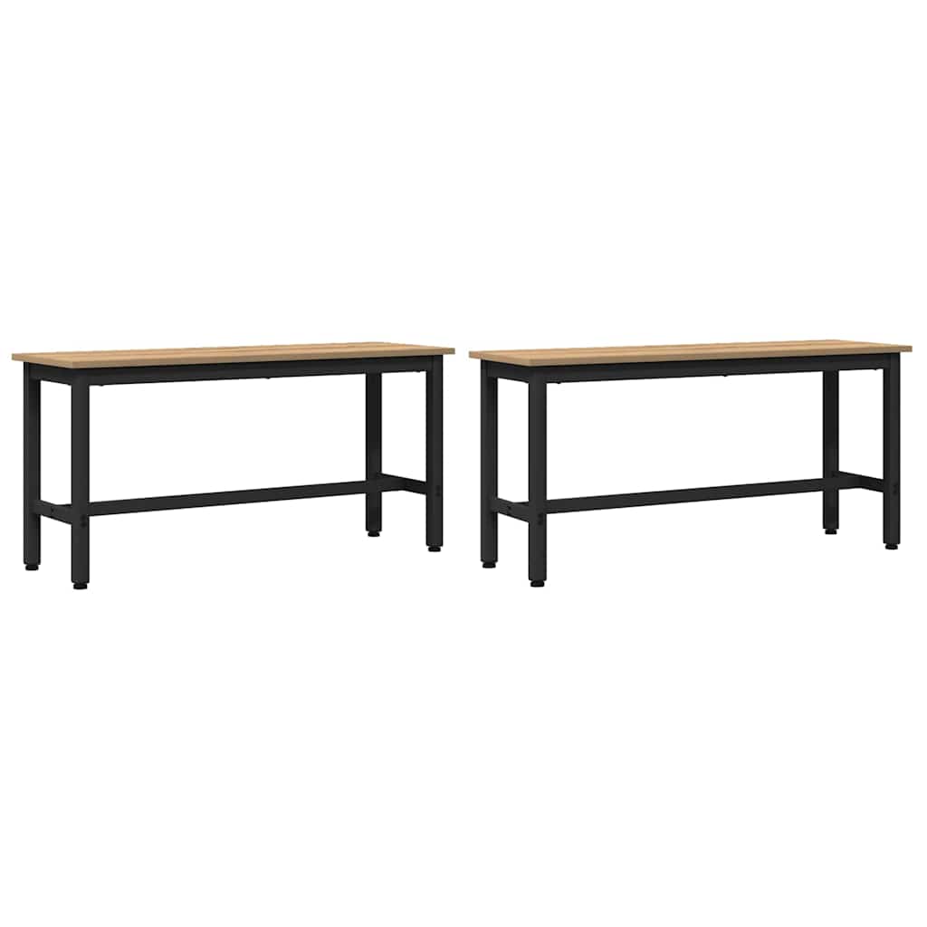 Esstischbank 2 pcs Artisan-Eiche 100 x 32,5 x 48,5 cm