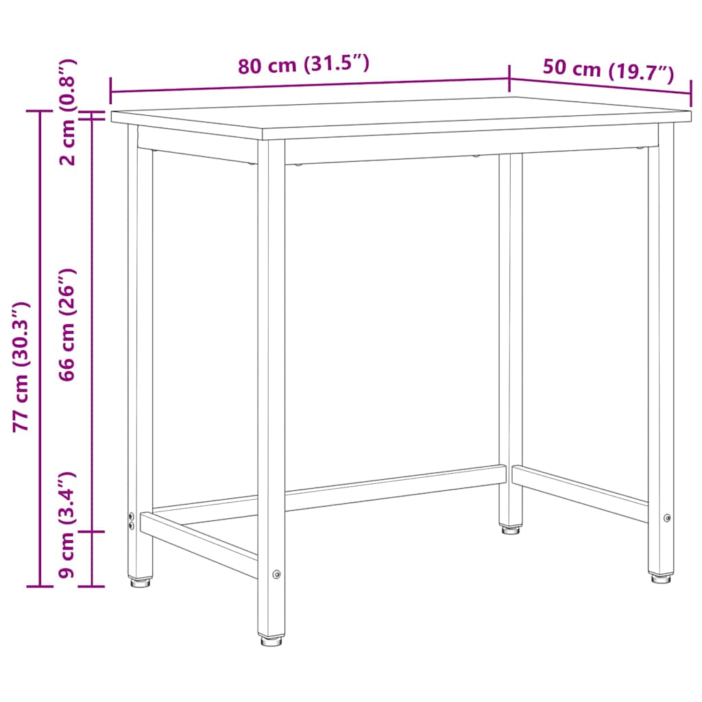 Tisch Weiß 80 x 50 x 77 cm Ingenieure Holz und Stahl