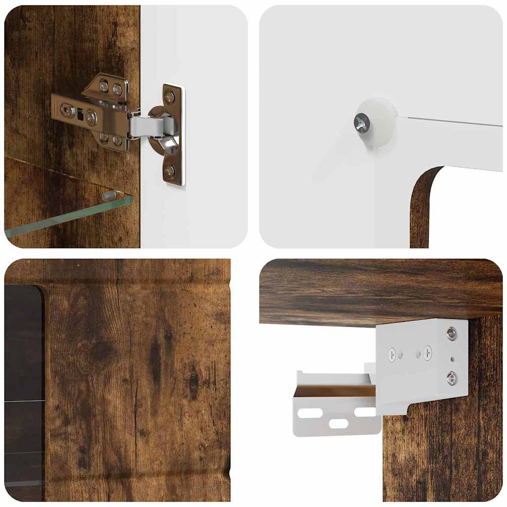 Holzschrank Geräucherte Eiche 50 x 29 x 100 cm Holzwerkstoff