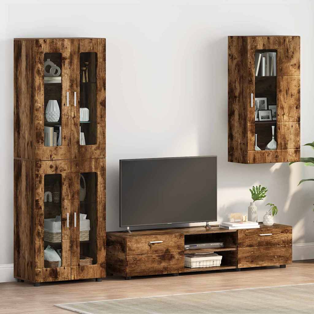 Holzschrank Geräucherte Eiche 50 x 29 x 100 cm Holzwerkstoff