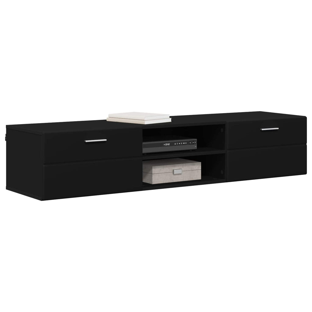Holzschrank Wandmontiert Schwarz 150 x 39 x 30 cm Holzwerkstoff