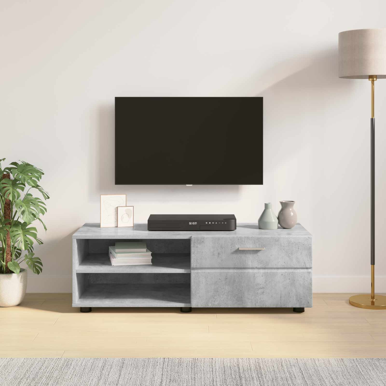 Holzschrank Hochglanz Weiß 100,5 x 39 x 30 cm Holzwerkstoff