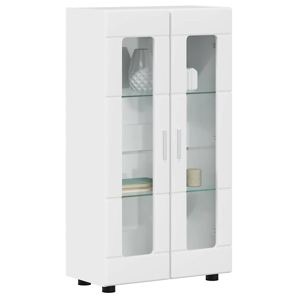 Sideboard mit Regal FLORIN Hochglanz Weiß 55,5 x 29 x 100 cm