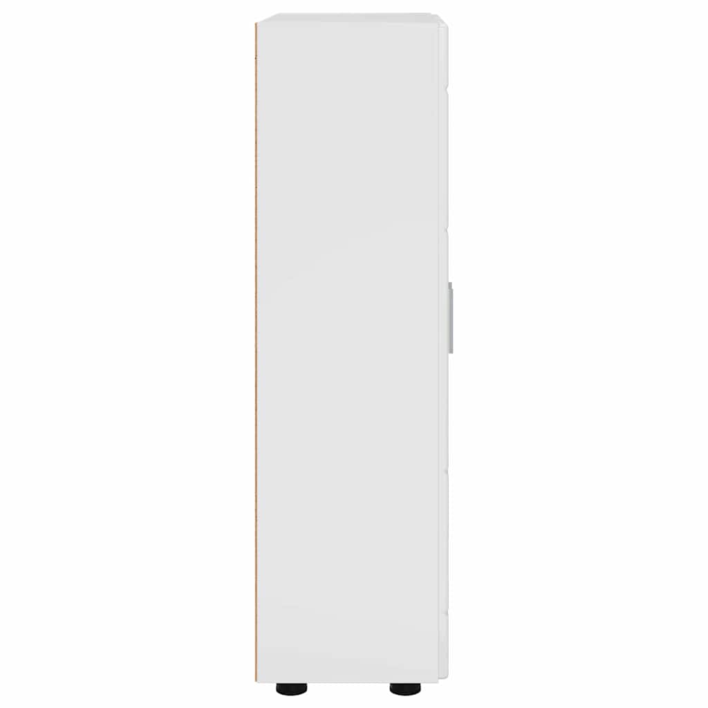 Sideboard mit Regal FLORIN Hochglanz Weiß 55,5 x 29 x 100 cm