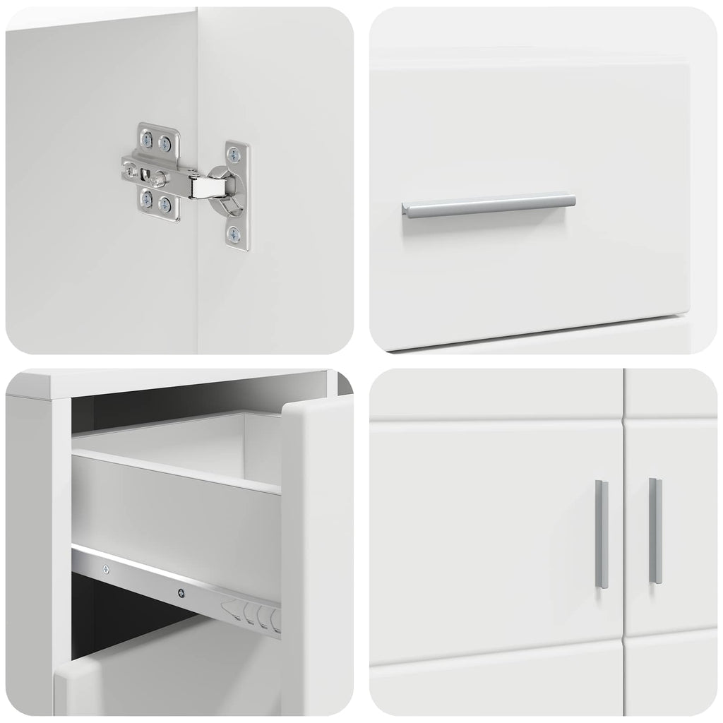 Holzschrank mit Speicher Weiß 88,5 x 30,5 x 73 cm Holzwerkstoff