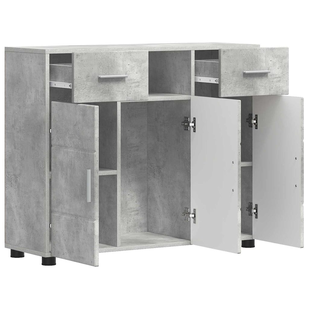 Holzschrank Beton Grau 88,5 x 30,5 x 73 cm Holzwerkstoff