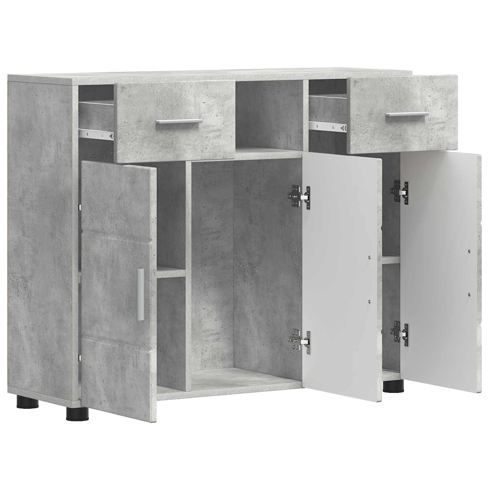 Holzschrank Beton Grau 88,5 x 30,5 x 73 cm Holzwerkstoff