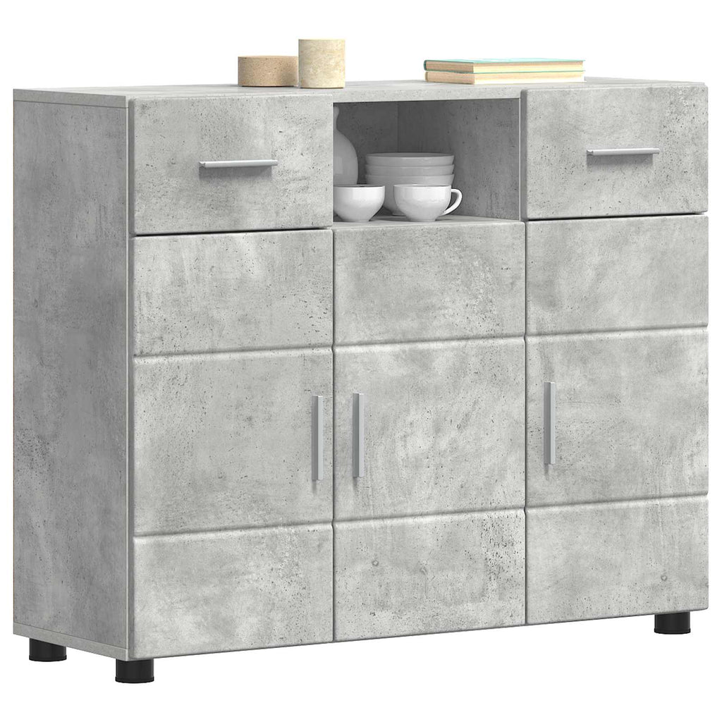 Holzschrank Beton Grau 88,5 x 30,5 x 73 cm Holzwerkstoff