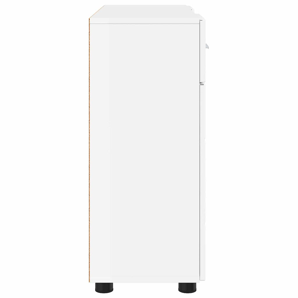 Holzschrank Hochglanz Weiß 88,5 x 30,5 x 73 cm Holzwerkstoff