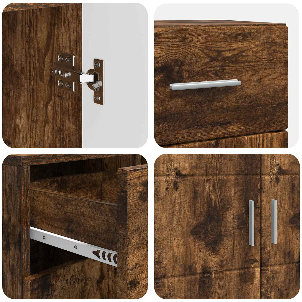 Holzschrank Geräucherte Eiche 88,5 x 30,5 x 73 cm Holzwerkstoff