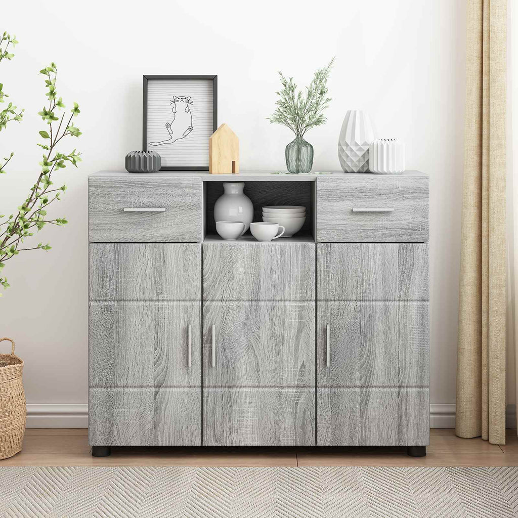 Holzschrank Graues Sonoma 88,5 x 30,5 x 73 cm Holzwerkstoff