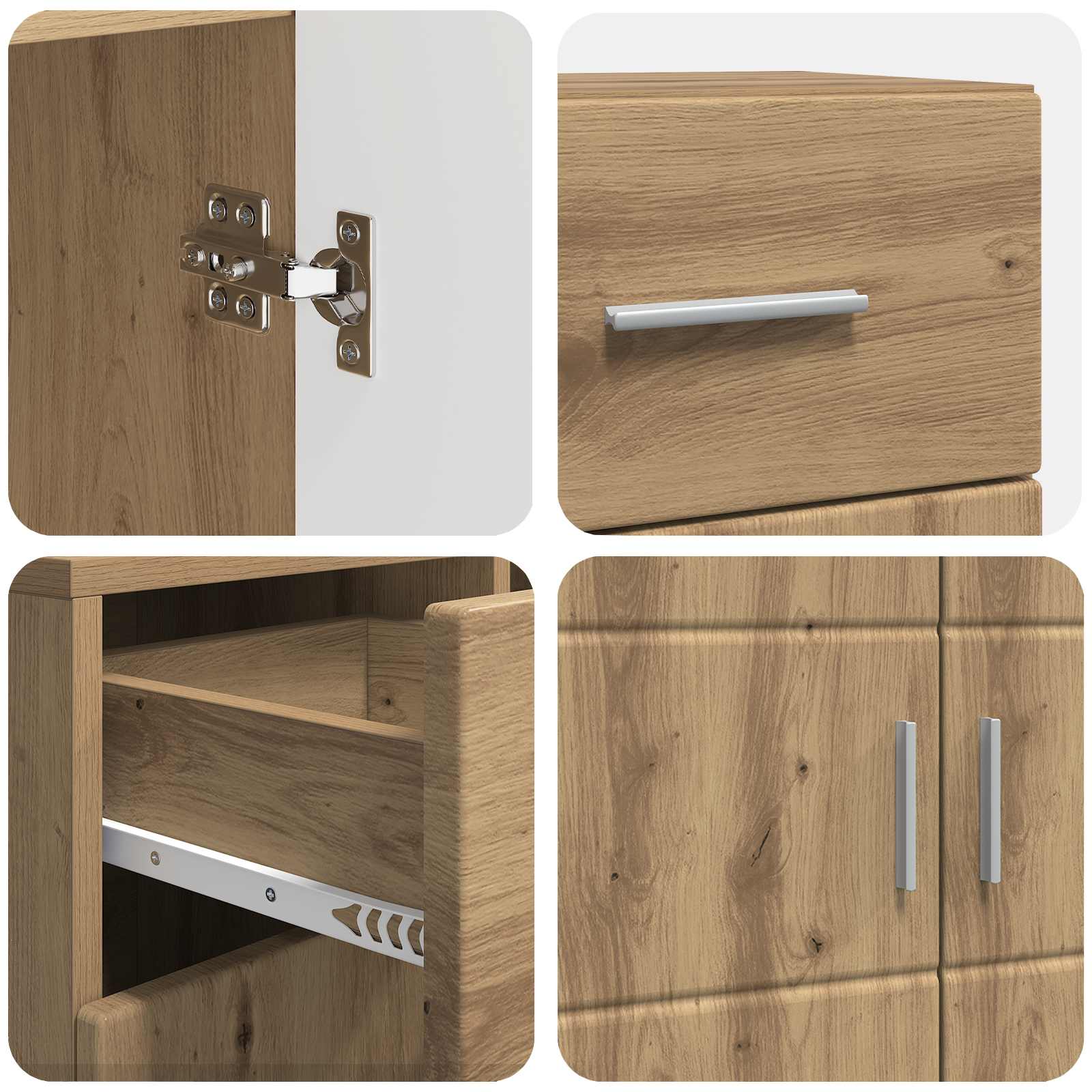 Holzschrank Artisan-Eiche 88,5 x 30,5 x 73 cm Holzwerkstoff