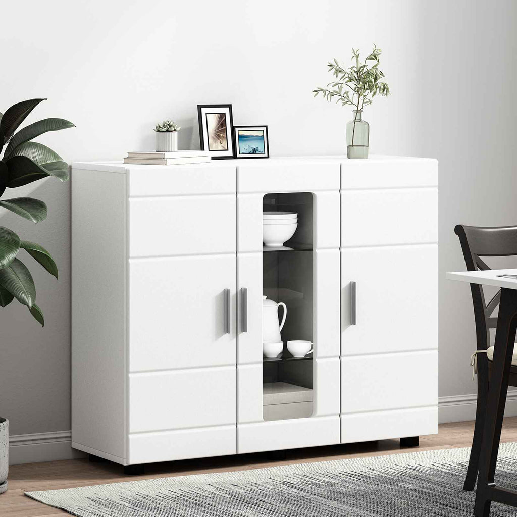 Holzschrank mit Speicher Weiß 88,5 x 30,5 x 73 cm Holzwerkstoff