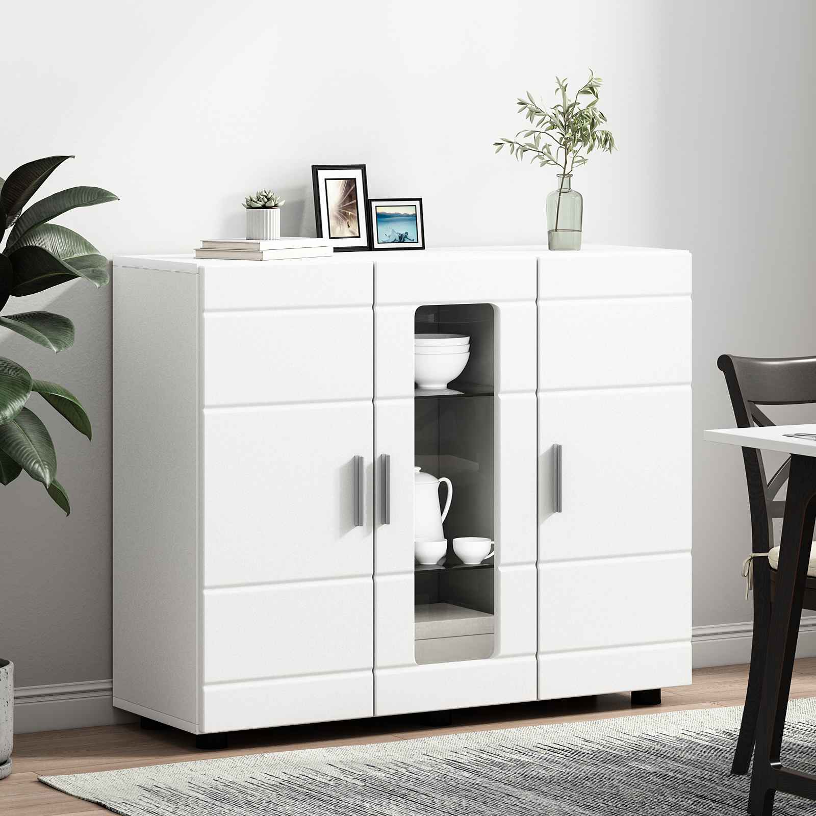 Holzschrank mit Speicher Weiß 88,5 x 30,5 x 73 cm Holzwerkstoff
