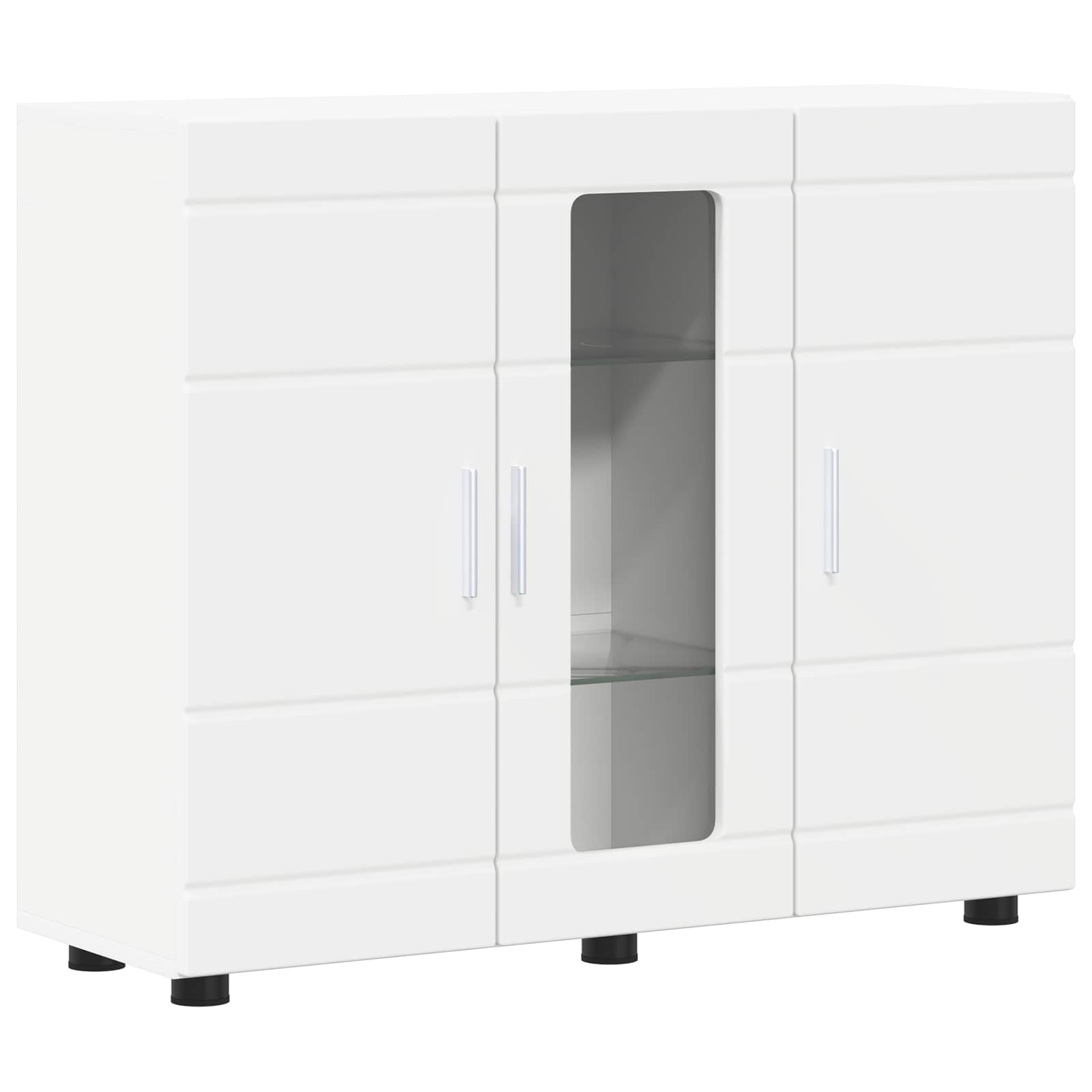 Holzschrank mit Speicher Weiß 88,5 x 30,5 x 73 cm Holzwerkstoff