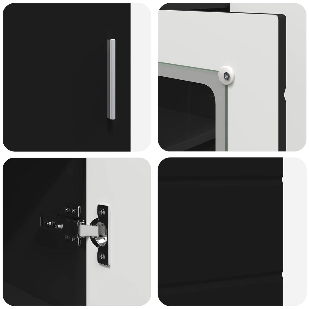 Holzschrank Schwarz 88,5 x 30,5 x 73 cm Holzwerkstoff