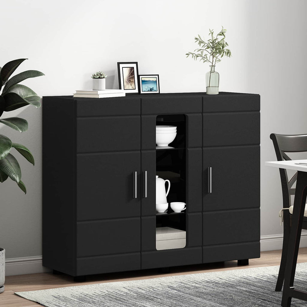 Holzschrank Schwarz 88,5 x 30,5 x 73 cm Holzwerkstoff