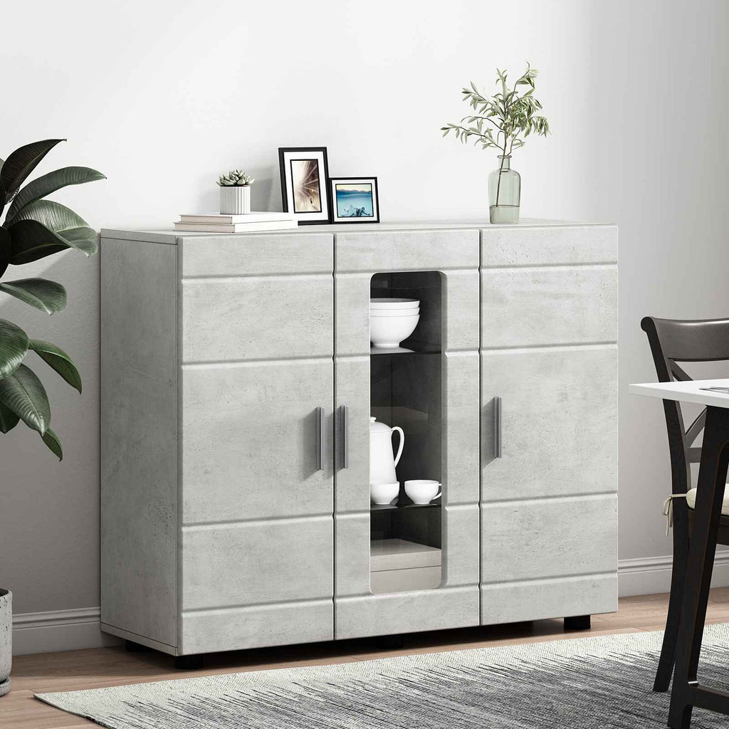 Holzschrank Beton Grau 88,5 x 30,5 x 73 cm Holzwerkstoff