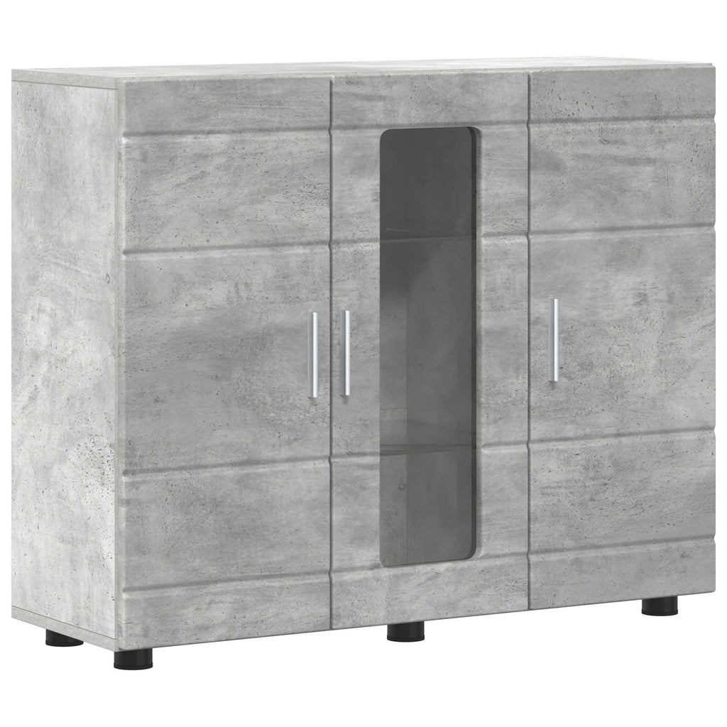 Holzschrank Beton Grau 88,5 x 30,5 x 73 cm Holzwerkstoff