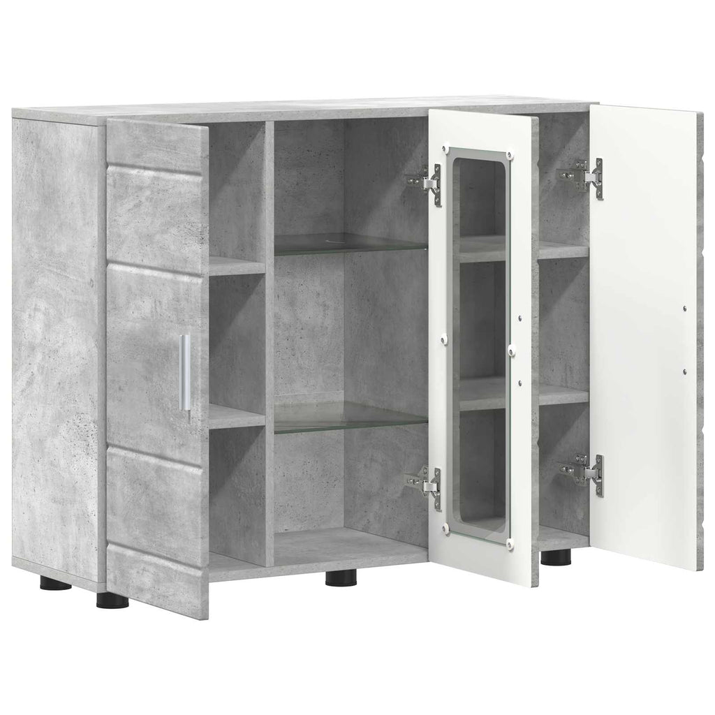 Holzschrank Beton Grau 88,5 x 30,5 x 73 cm Holzwerkstoff