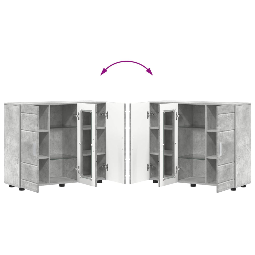 Holzschrank Beton Grau 88,5 x 30,5 x 73 cm Holzwerkstoff