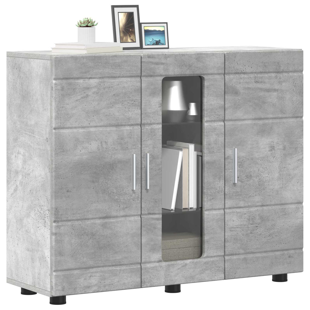 Holzschrank Beton Grau 88,5 x 30,5 x 73 cm Holzwerkstoff