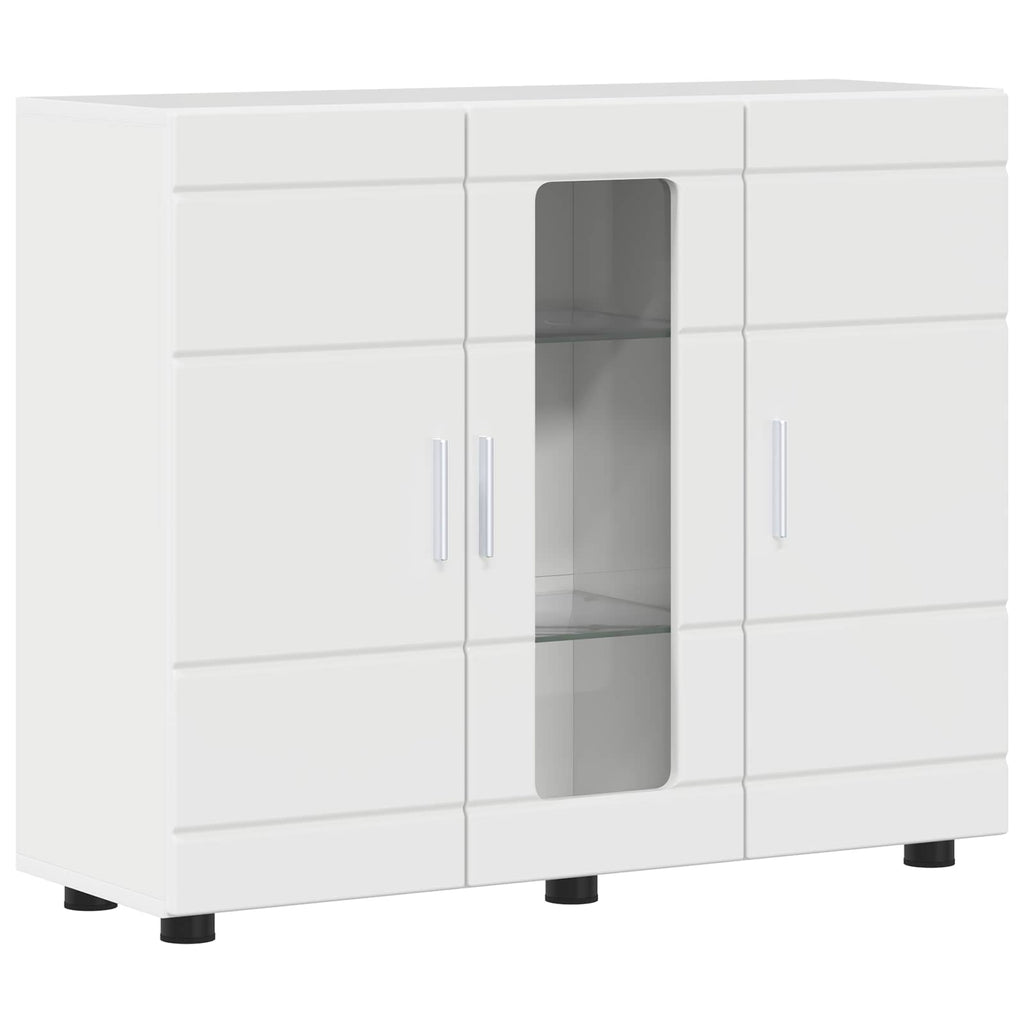 Holzschrank Hochglanz Weiß 88,5 x 30,5 x 73 cm Holzwerkstoff