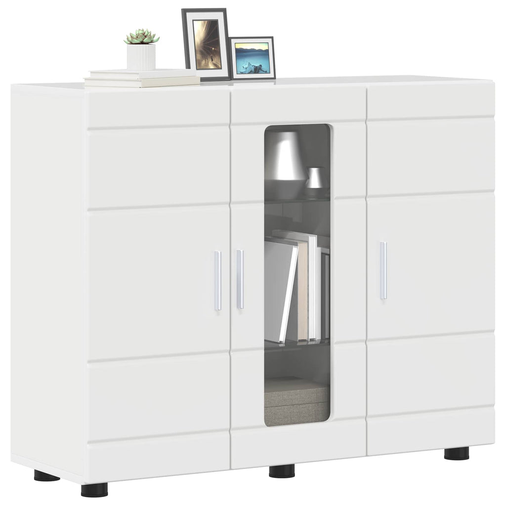Holzschrank Hochglanz Weiß 88,5 x 30,5 x 73 cm Holzwerkstoff