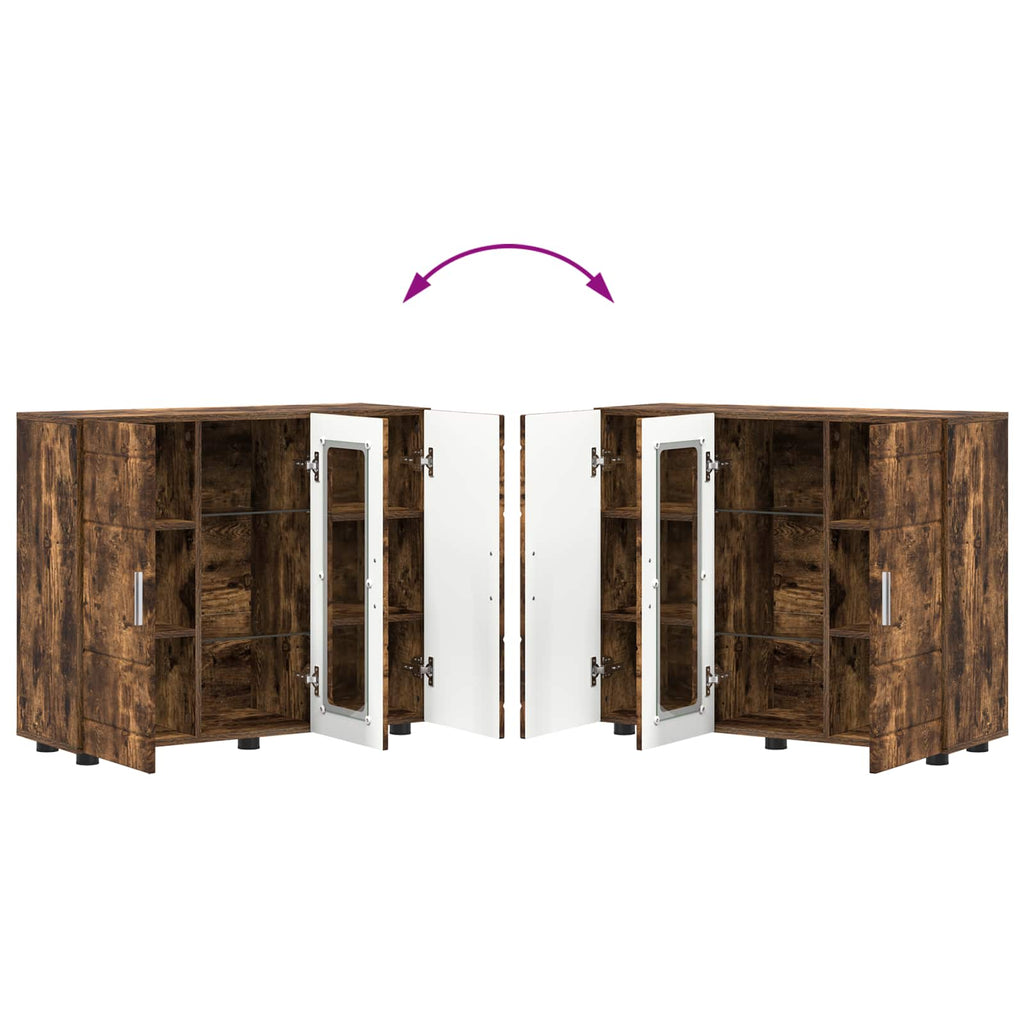 Holzschrank Geräucherte Eiche 88,5 x 30,5 x 73 cm Holzwerkstoff