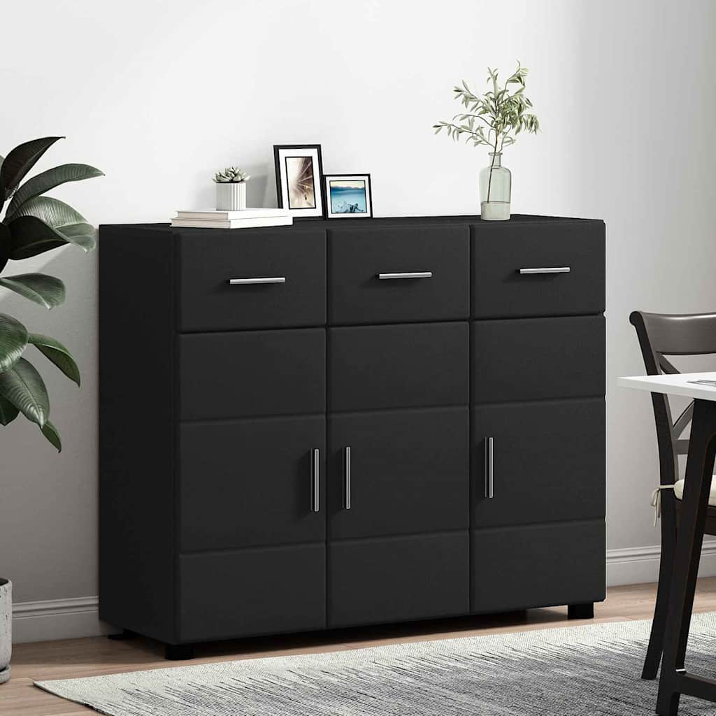 Sideboard FLORIN Schwarz 88,5 x 30,5 x 73 cm Holzwerkstoff