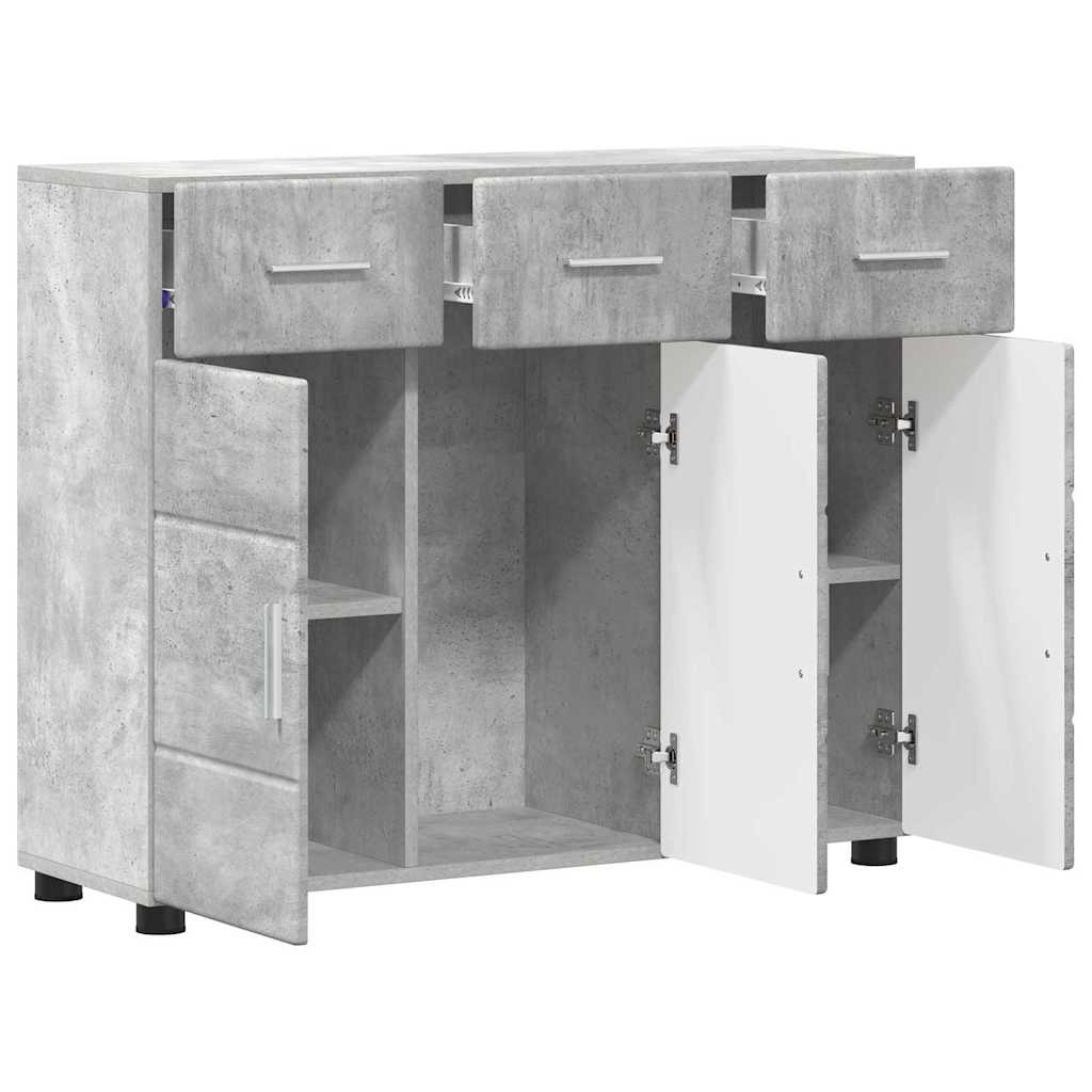 Sideboard FLORIN Beton Grau 88,5 x 30,5 x 73 cm Holzwerkstoff