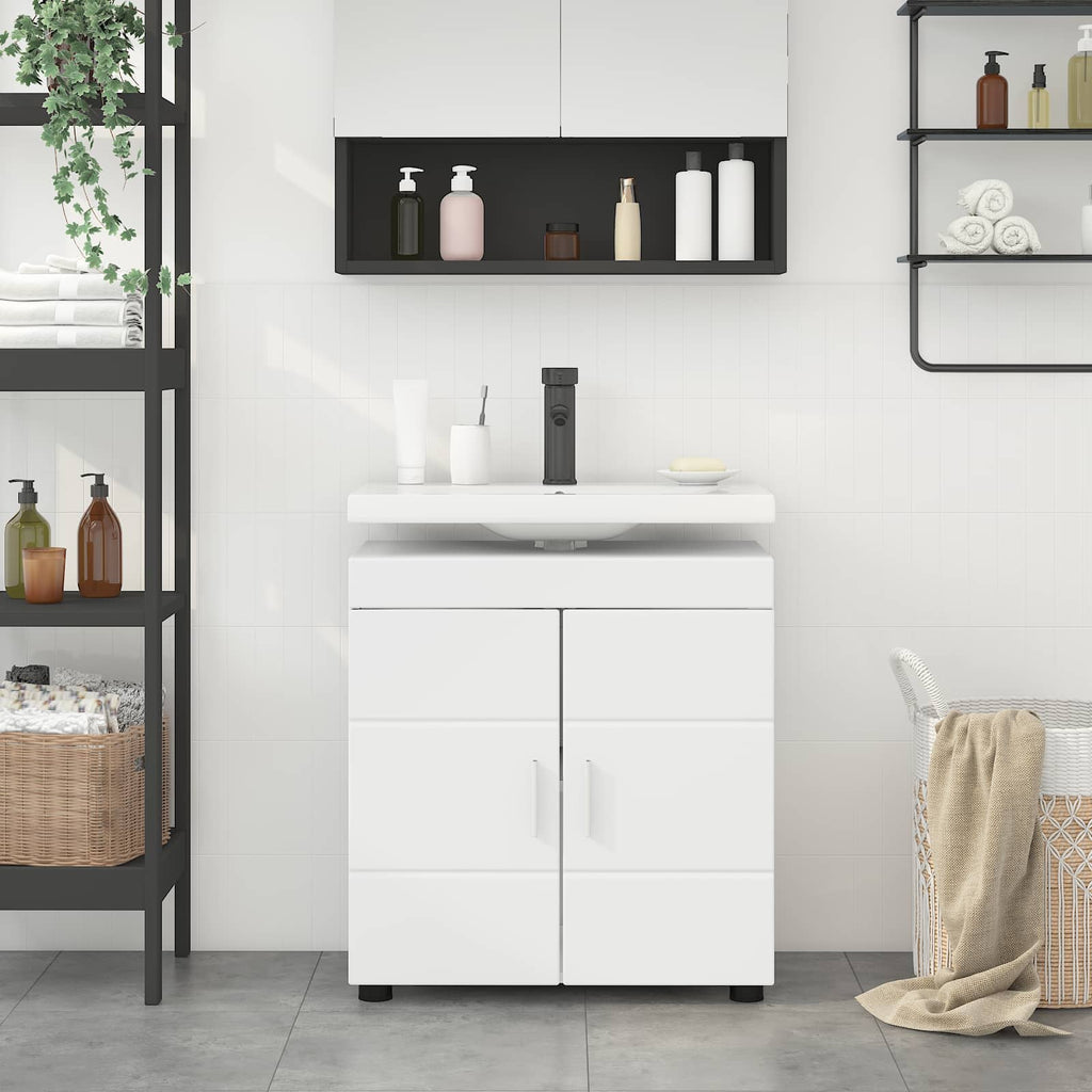 Badezimmerschrank-Set TULUM Weiß 60 x 34 x 63 cm Holzwerkstoff